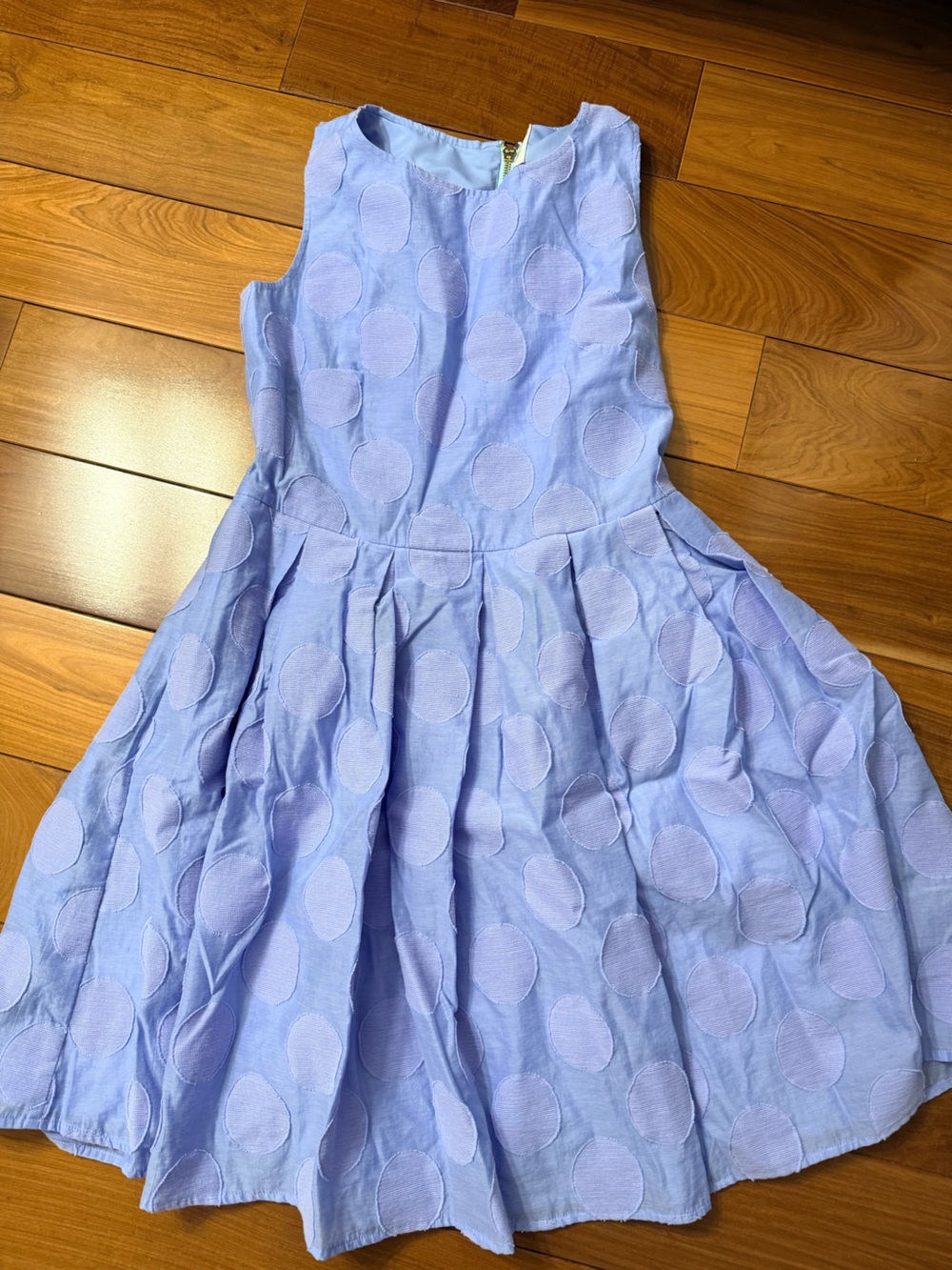Light Periwinkle Dot-Textured Fit & Flare Dress